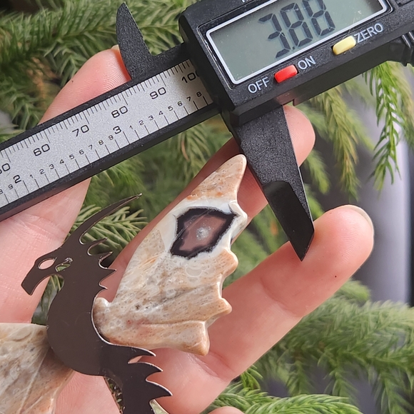 Volcano Agate Dragon Wings On Metal Stand. Crystal Decor - Picture 5 of 6